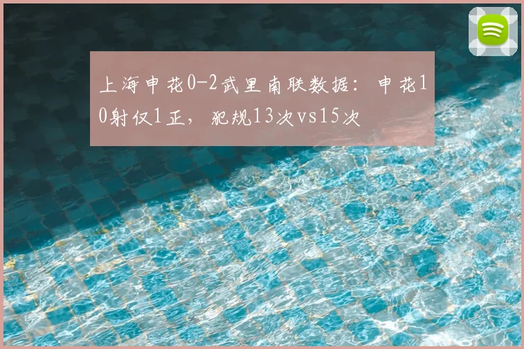 上海申花0-2武里南联数据：申花10射仅1正，犯规13次vs15次
