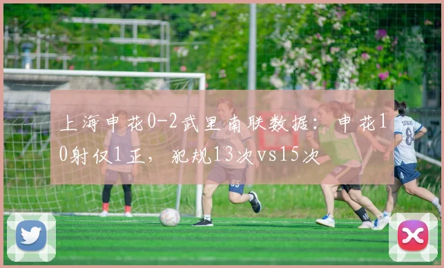 上海申花0-2武里南联数据：申花10射仅1正，犯规13次vs15次