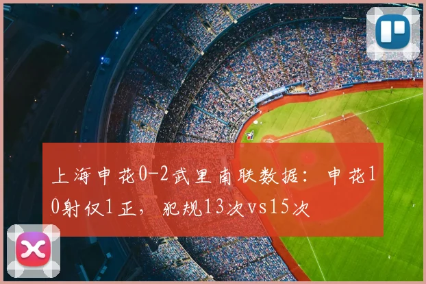 上海申花0-2武里南联数据:申花10射仅1正,犯规13次vs15次