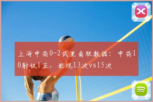上海申花0-2武里南联数据：申花10射仅1正，犯规13次vs15次